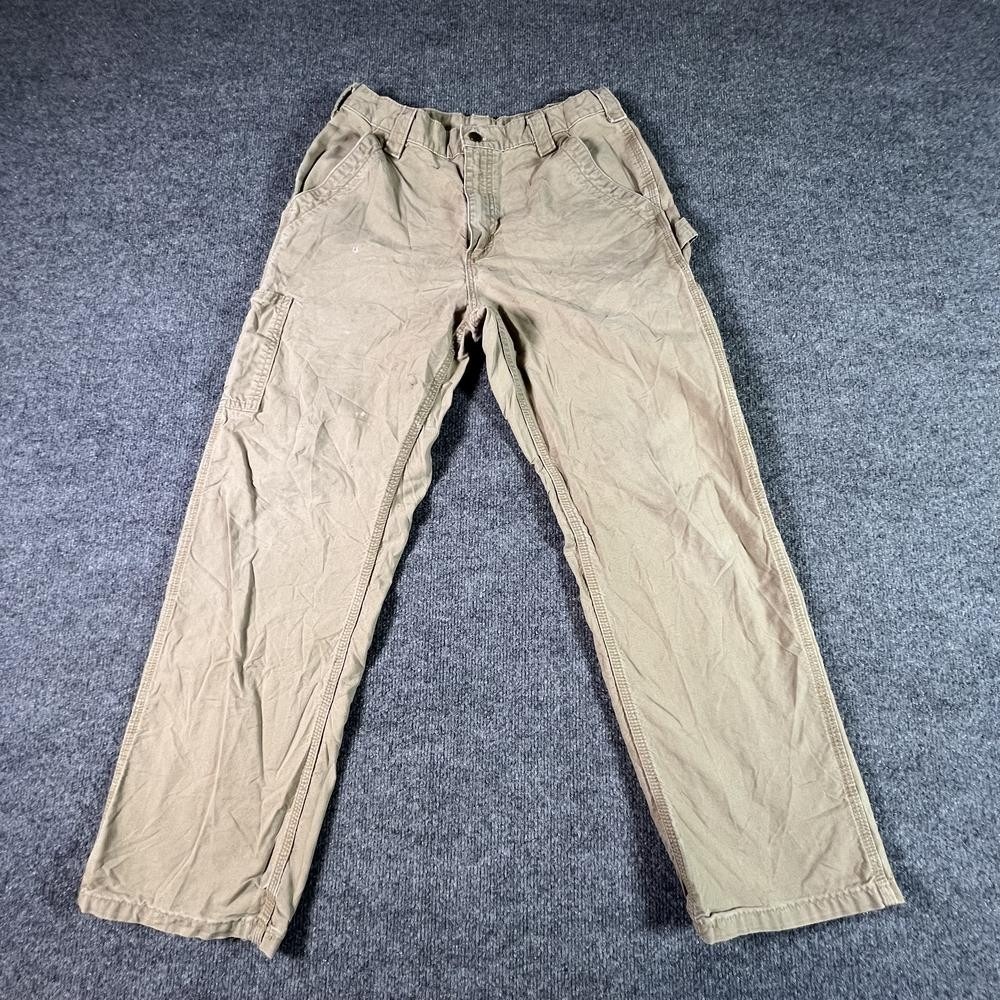 Carhartt Carpenter Pant Mens 32x30 Beige Cotton Straight-Leg Workwear B151-DKH